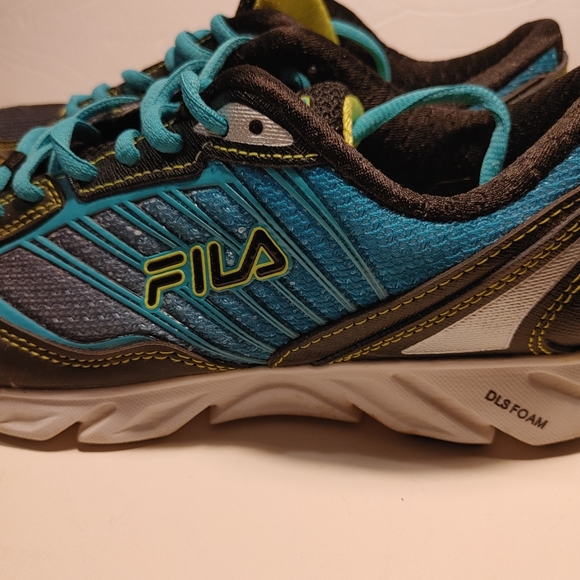 Fila coolmax ladies sneakers SZ ,7.5 blk blue - Picture 6 of 7
